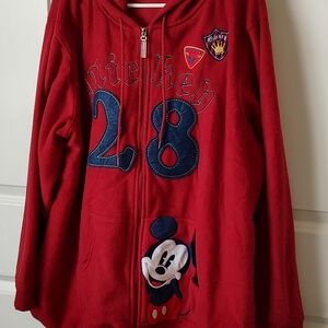 Disney Mickey Mouse Hooded Fleece Full Zip Jacket Ladies Size 2X